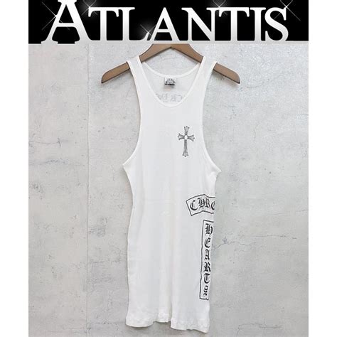CHROME HEARTS 銀座店 クロムハーツ FUCK YOU Tバー ラージクロス プリント タンクトップ メンズ size M 白 99144 atlantis 通販