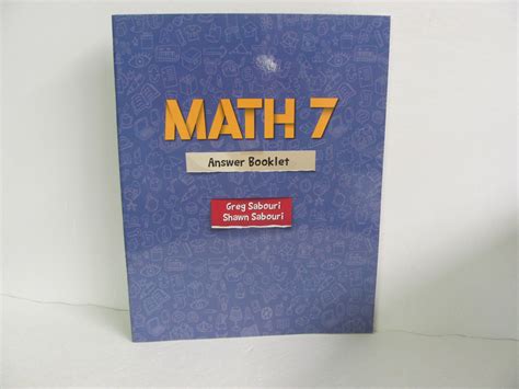 Math 7 Teaching Textbook Answer Key Pre Owned Sabouri Mathematics