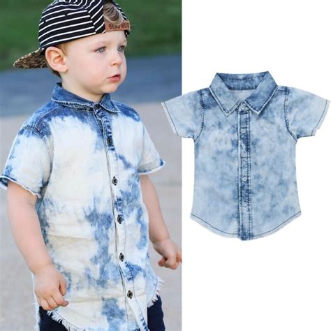 Brand New Cool Toddler Infant Child Kids Baby Boys Button Front Denim