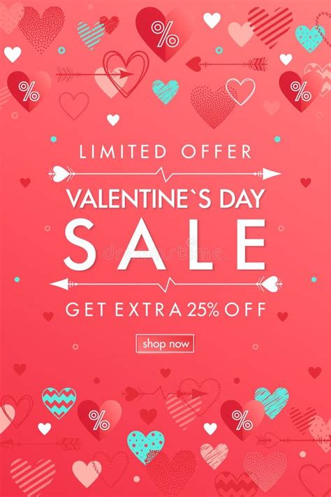 Valentines Day Special Offer Banner Stock Illustration Illustration