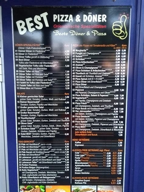 Speisekarte Von Best Pizza D Ner Karlsruhe Danziger Str