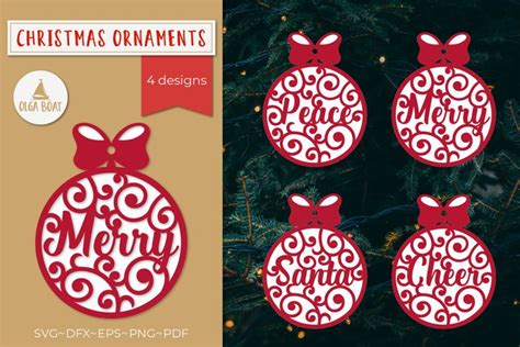 3d Christmas Ornaments Svg Merry Christmas Laser Cut Files