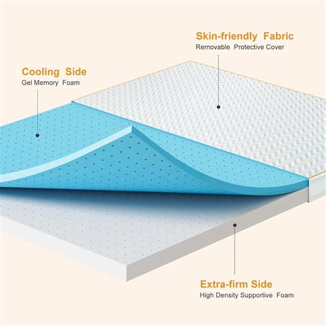 Inch Dual Layer Memory Foam Mattress Topper Inch Cooling Gel