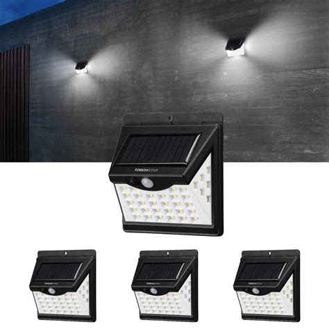 Torchstar Pack Led Outdoor Solar Lights Wireless Security Motion