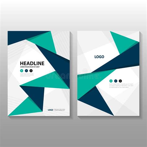 Green Blue Triangle Trifold Leaflet Brochure Flyer Template Design