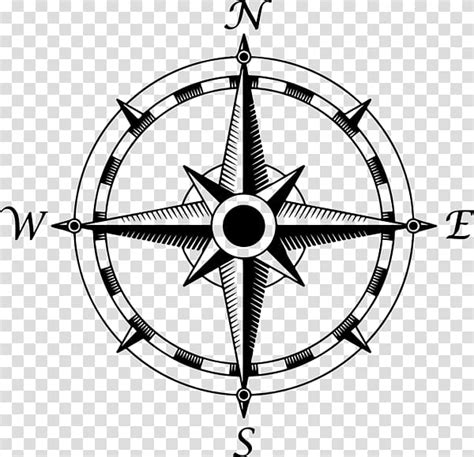 Compass Rose Clipart Black And White