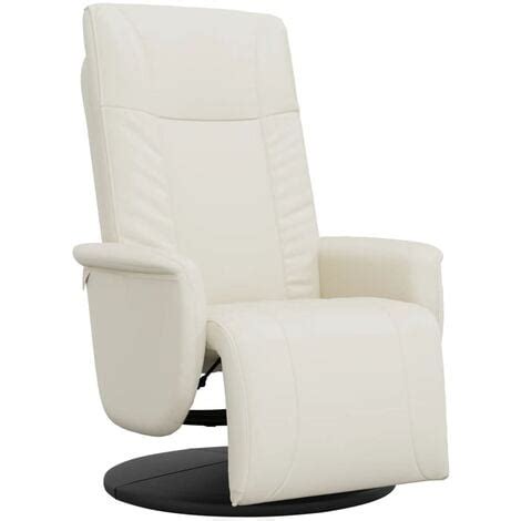 Fauteuil inclinable avec repose pieds crème similicuir vidaXL