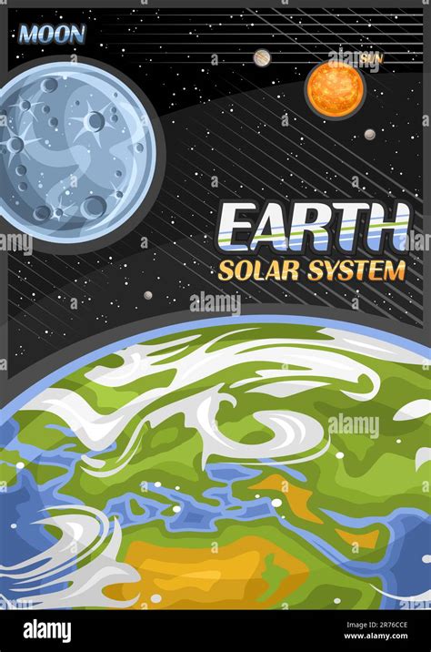 Vector Poster For Earth Vertical Banner With Illustration Of Rotating