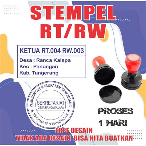 Jual Stempel Rtrw Otomatis Bisa Custom Bulatkotakoval Shopee Indonesia