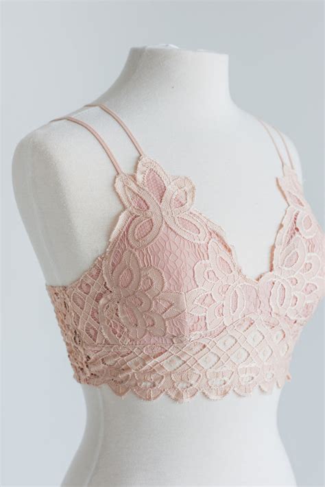 Feminine Blush Pink Lace Bralette The Mint Julep Boutique