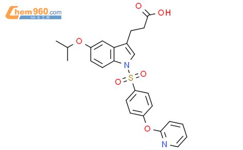 929251 14 9 3 {5 异丙氧基 1 [4 吡啶 2 基氧基 苯磺酰基] 1h 吲哚 3 基} 丙酸化学式、结构式、分子式、mol 960化工网