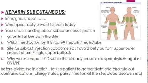 Heparin Subcutaneous Injection Sites