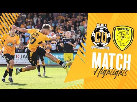 Match Highlights Cambridge United Burton Albion Youtube