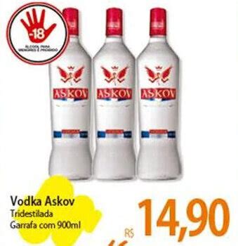 Vodka Askov Tridestilada Garrafa 900ml oferta na Atacadão