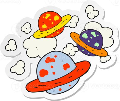 Sticker Of A Cartoon Planets 36356160 Png