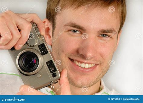 Young Man With Camera Stock Photo Image Of Photographer 2296658