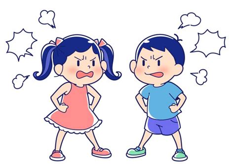 子供喧嘩 イラスト 無料イラスト画像