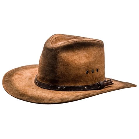 Buckaroo real leather cowboy hat western old west cattleman rancher