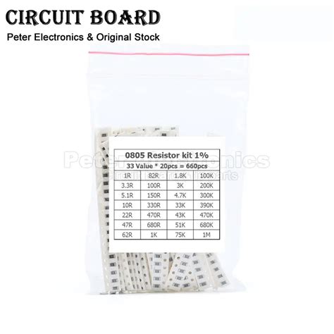 660PCS Set Of Resistors 0805 SMD Resistor Assorted Kit Diy 1 1 Ohm 1M