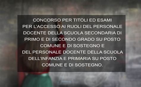 Concorso Per Titoli Ed Esami Per Laccesso Ai Ruoli Del Personale