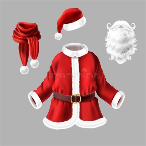 Traje De Santa Claus Del Vector Disfrazado Para El Partido Ilustración Del Vector Ilustración