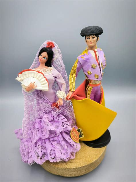 Vintage Couple Flamenco Dancer And Matador Grain Spanish Collectible