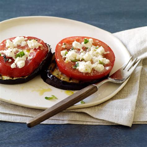 Grilled Eggplant Tomato And Feta Stacks Recipes Ww Usa Receita The Fresh