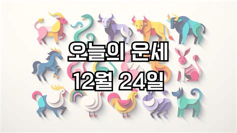 오늘의 운세 12월 24일 띠별운세 00띠 행운 00띠 주의 조심 좋은띠 안좋은띠 미라클 운세