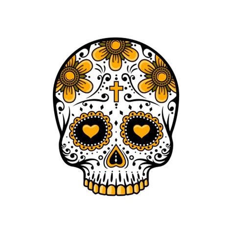 Day Of The Dead Skull Sugar Flower Tattoo Vector Image