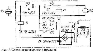 Переговорное устройство с автоматическим вызовом