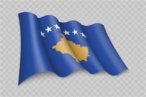 Premium Vector 3d Realistic Waving Flag Of Kosovo