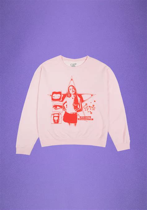 Guts World Tour Crewneck Pullover In Pink Olivia Rodrigo