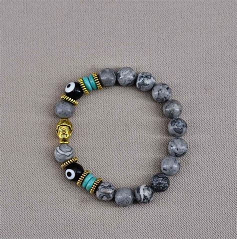 Bracelet En Jaspe Feuille D Argent Bouddha Dzi Boutique Zen