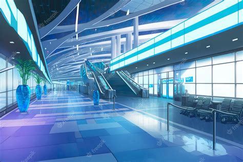 Premium Photo Anime Style Airport