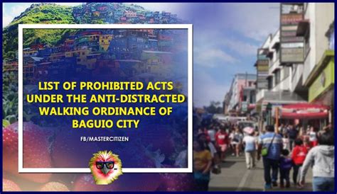 List Of Prohibited Acts Under The Anti Distracted Walking Ordinance Of