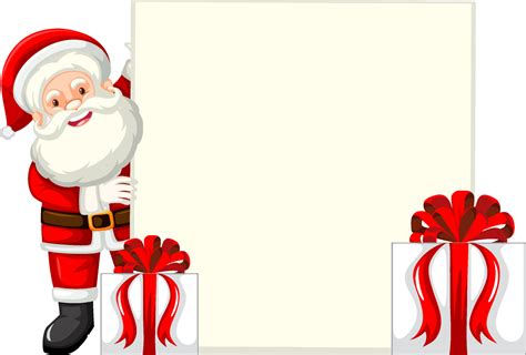 Santa Claus With Blank Board Template Vector Art At Vecteezy