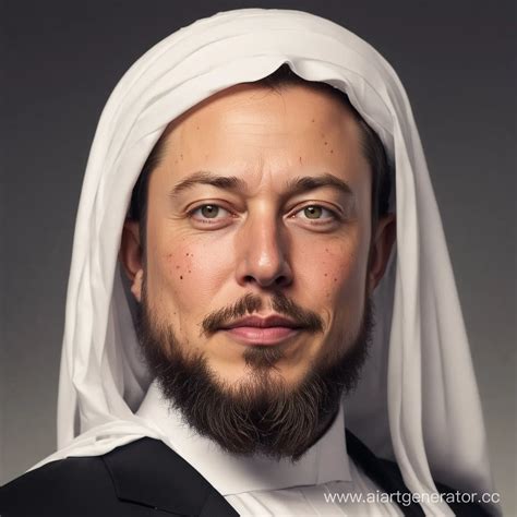 Elon Musk Muslim with Beard Visionary Entrepreneur Embracing Cultural