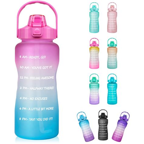 Buy Half Gallon Motivational Water Bottle With Straw Time Marker