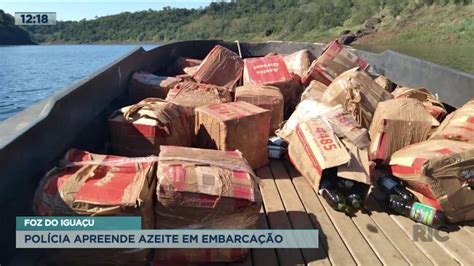 Polícia apreende azeite em embarcação em Foz do Iguaçu YouTube