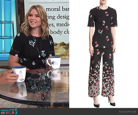 Wornontv Jennas Black Floral Top And Floral Wide Leg Pants On Megyn Kelly Today Jenna Bush