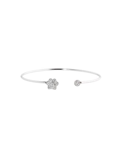 Bracciale Acciaio Argento rigido zampina con cristalli Marlù 18BR077