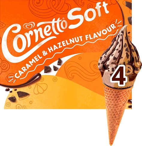 Cornetto 4 Soft Caramel And Hazelnut Flavour 560ml Uk Grocery