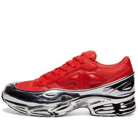 Adidas x Raf Simons Ozweego Red & Metallic Silver | END. (US)