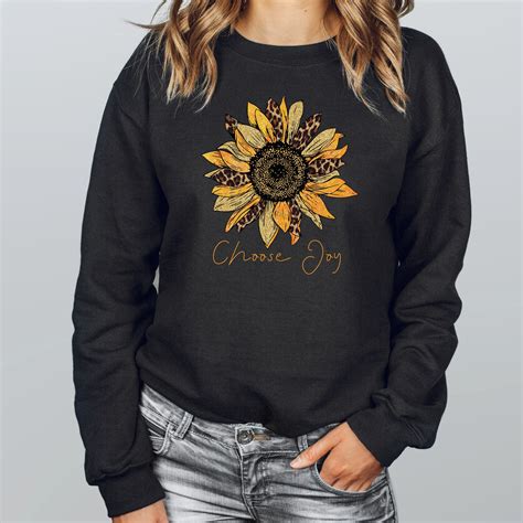 Womens Sunflower Sweatshirt Cute T For Mom Choose Joy Etsy