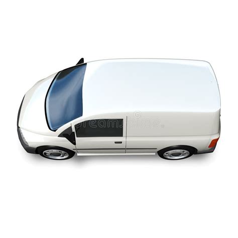 D Generic Van Model White High Rear Corner Stock Illustration