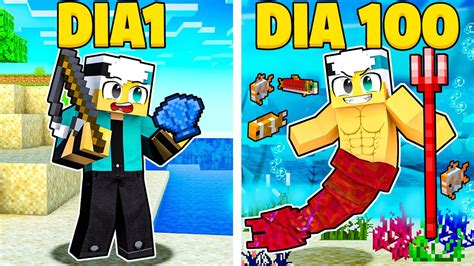 100 DIAS Como UMA SEREIA MINECRAFT O FILME YouTube