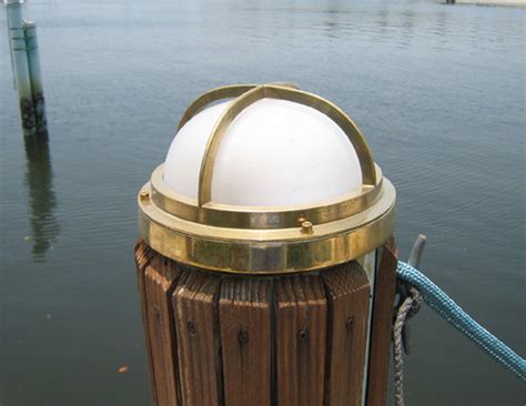 Bronze Piling Nautical Dock Light Pier Light With Aviation Blue Lens Nautical Lights