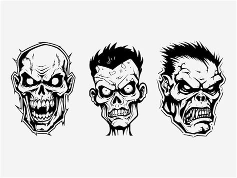 Premium Vector Creepy Zombie Hand Drawn Logo Design Illustration