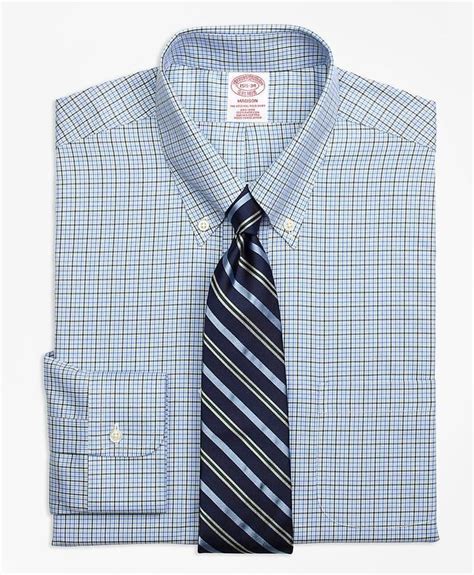 Brooks Brothers Non Iron Madison Fit Overcheck Tattersall Dress Shirt