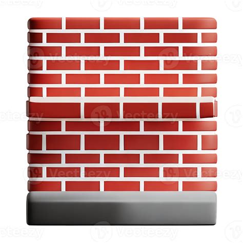 Brick Wall 3d Rendering Icon Illustration 28713497 Png